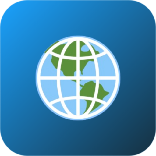 Techopolis Logo: A blue gradient square with rounded corners. The square includes the planet earth with a white globe outlined over the planet.