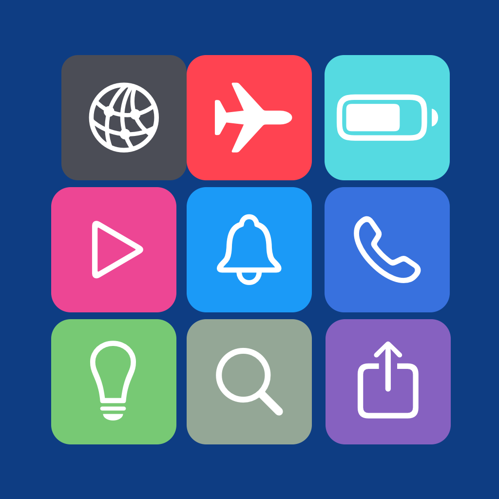 Beyond the Gallery Logo with 9 squares with different icons to represent different shortcuts in the shortcuts app.